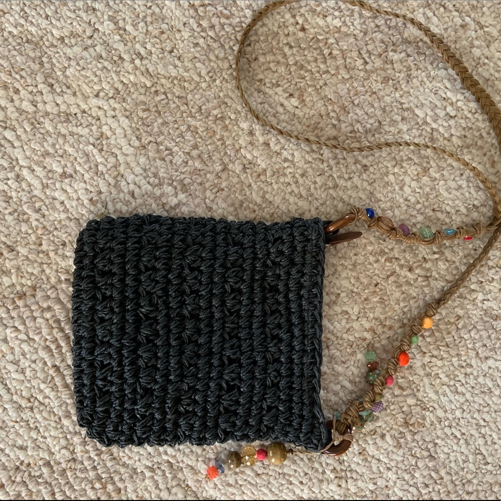 Kelly & Katie Black Woven Crossbody